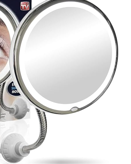 Souqzila Ultra Flexible Adjustable Makeup Mirror with Bright LED Light for Precision Beauty Applications