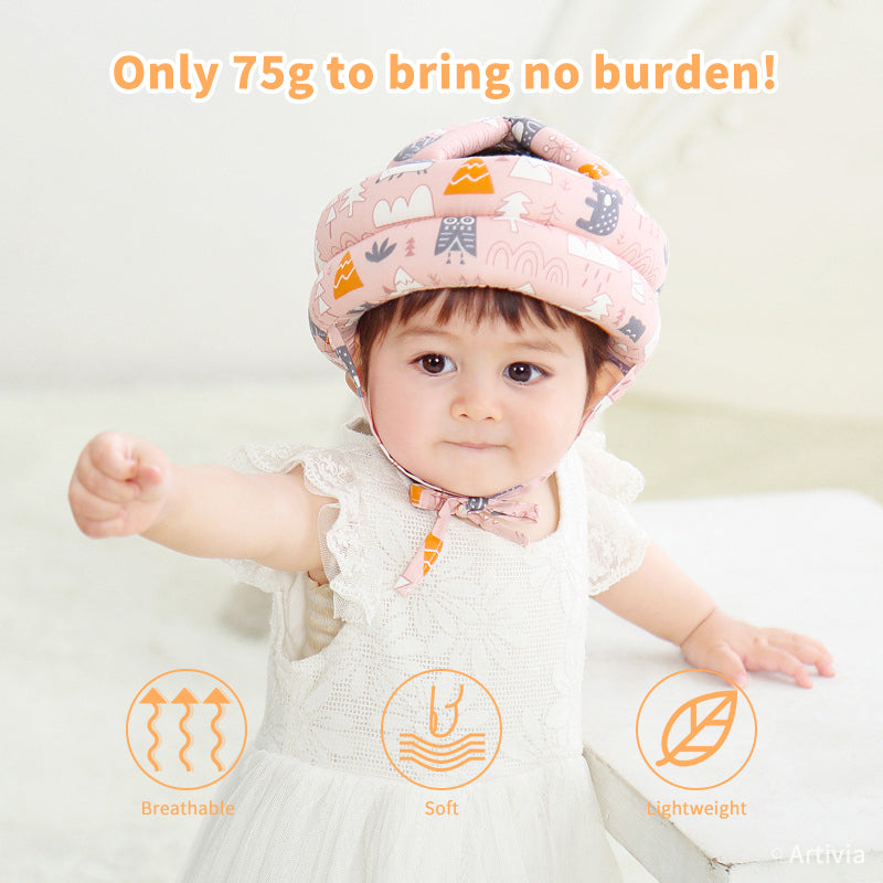 Souqzila baby head protector cushion in pink design for safety and comfort during playtime