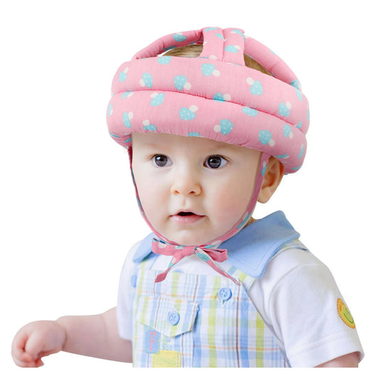 Souqzila baby head protector cushion in pink with a soft and padded design for infant safety