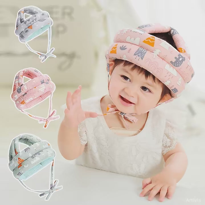 Souqzila baby head protector cushion in various colors to safeguard your child's head during playtime