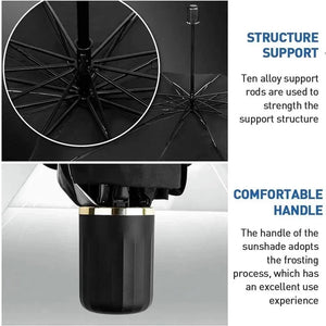 Souqzila car windshield umbrella shade with ten alloy support rods and comfortable frosted handle