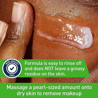 Souqzila makeup remover balm applied to skin for a non-greasy, easy rinsing experience
