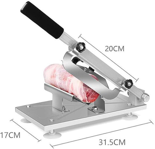 Souqzila heavy-duty meat slicer with stainless steel blade and black handle for precise slicing