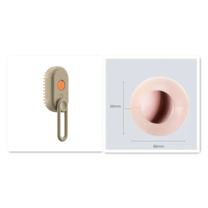 Souqzila 3 in 1 electric pet grooming brush for cats with spray function and ergonomic loop handle
