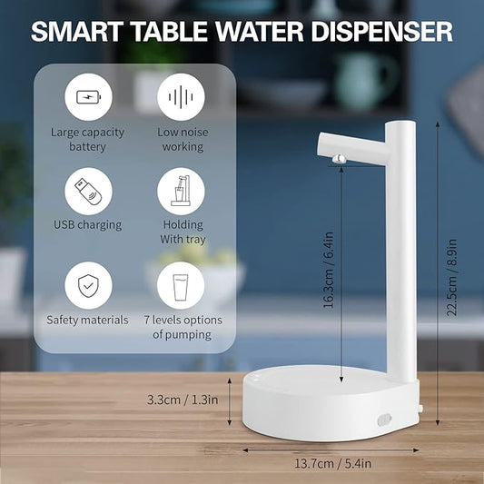 Souqzila portable electric water dispenser for home with USB charging and large capacity design