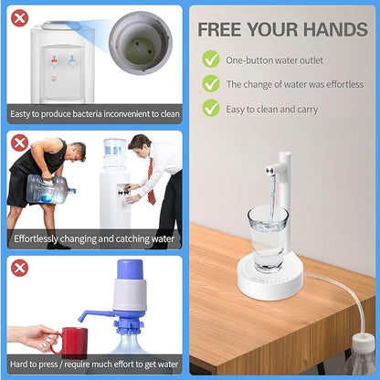 Portable electric water dispenser for home designed for easy use and effortless water access.