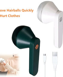 Souqzila portable lint remover in white and black with USB charging cable and cleaning brush for clothes