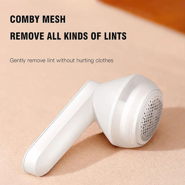 White Souqzila portable lint remover trimmer with comb mesh for gentle lint removal on clothes