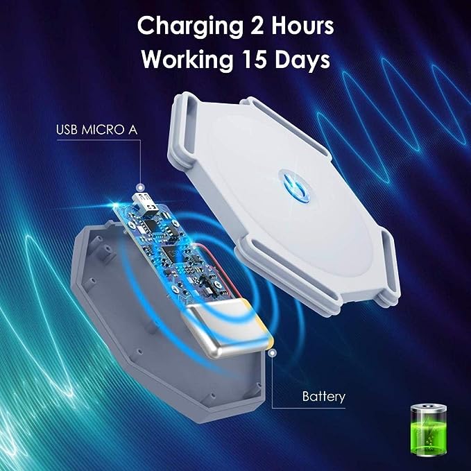 Smart posture corrector device with USB Micro A charging and long battery life shown in exploded view