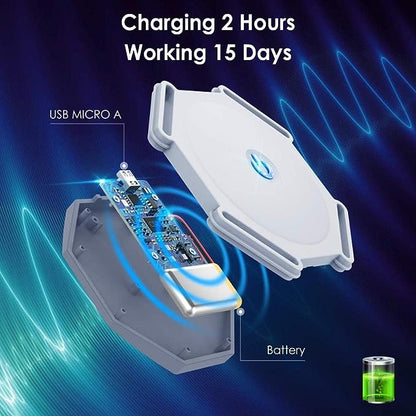 Smart posture corrector device with USB Micro A charging and long battery life shown in exploded view