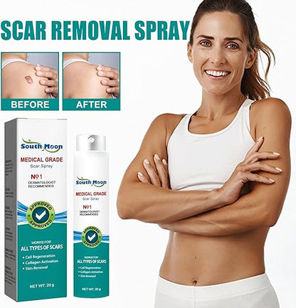 Souqzila medical grade scar spray for scar removal with before and after results on skin