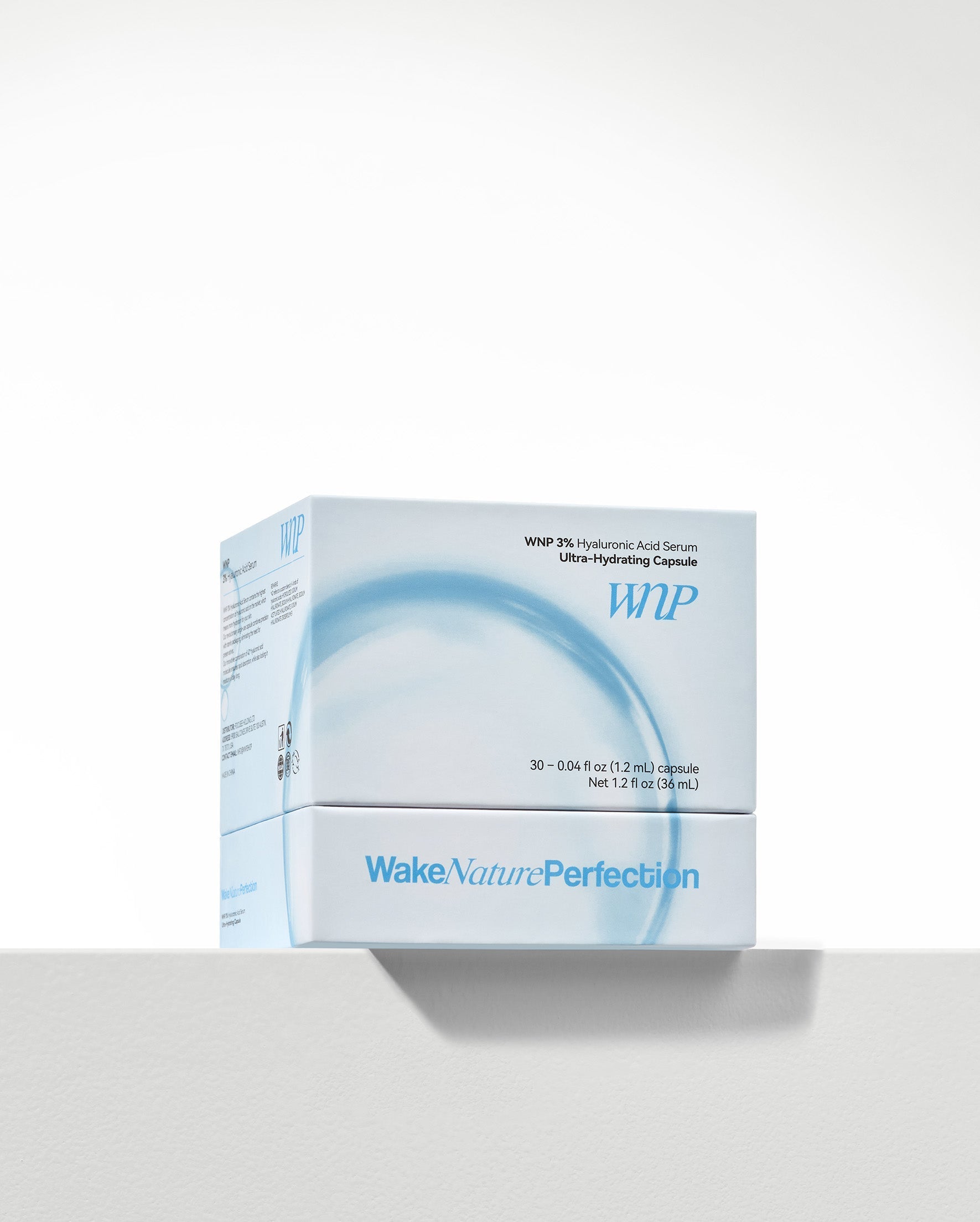Souqzila WNP Ultra-Hydrating Hyaluronic Acid Serum box with blue design on white background