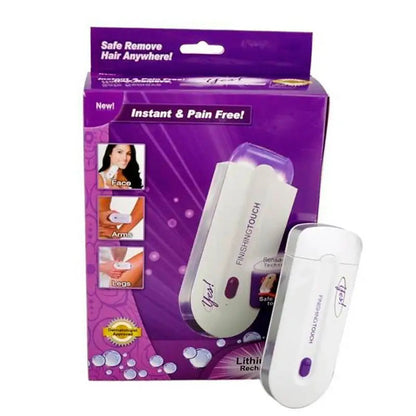 Finishing Touch hair epilator by Souqzila white compact electric remover with purple retail box for face arms legs